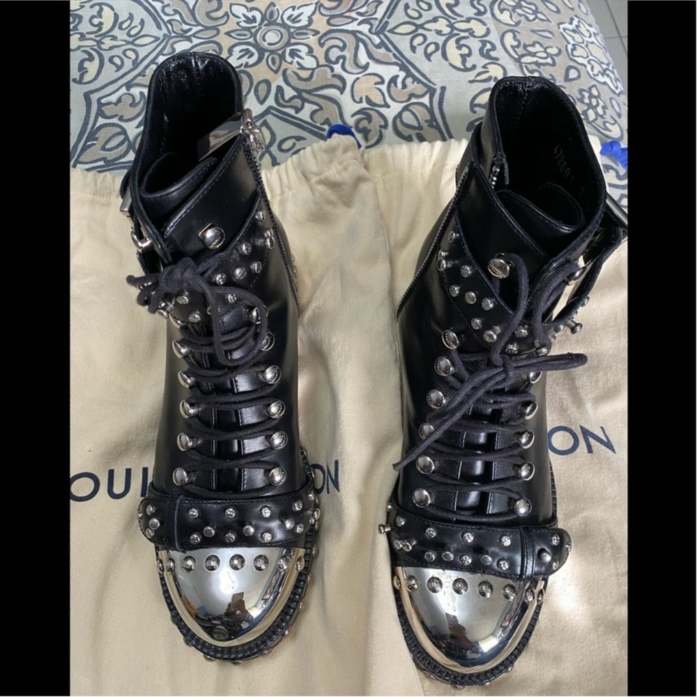 Studded Black and Silver Ankle Boots